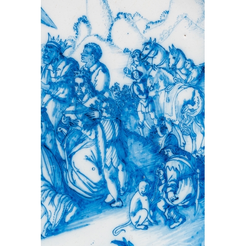 1290 - An exceptional blue and white 'Adoration of the Magi' dish, Verstraeten workshop, Haarlem, ca. 1640-... 