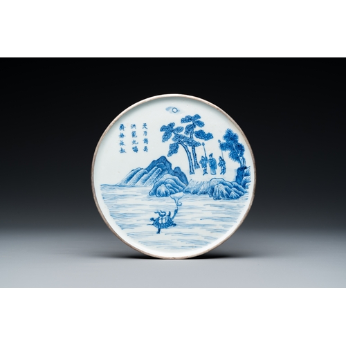 240 - A rare Chinese blue and white 'Bleu de Hue' tea plate for the royal doctor in the Hue Palace, å¾¡é«... 