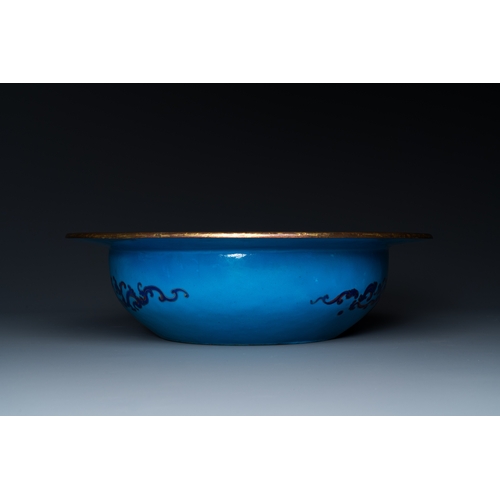 32 - A Chinese pseudo-cloisonne Canton enamel basin, Qianlong mark and of the periodDescription:Dia.: 34 ... 