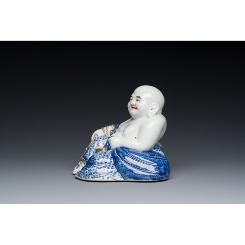 64 - A Chinese blue and white seated Buddha, You Lin Ji Zao æ¸¸æè¨é  mark, RepublicDescription:H.: 13... 