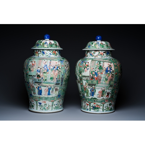 177 - A fine pair of large Chinese famille verte vases and covers, KangxiDescription:H.: 64 cm Provenance:... 