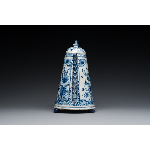 343 - A rare Dutch Delft blue and white coffeepot, dated 1732Description:H.: 30 cm Marked IML on the base ... 