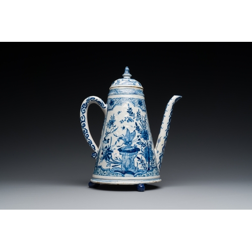 343 - A rare Dutch Delft blue and white coffeepot, dated 1732Description:H.: 30 cm Marked IML on the base ... 