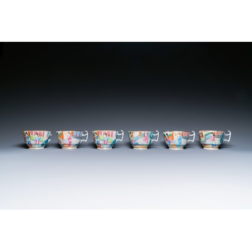 12 - A Chinese Canton famille rose 14-piece coffee- and tea-service, 19th C.Description:L.: 26,5 cm â H... 