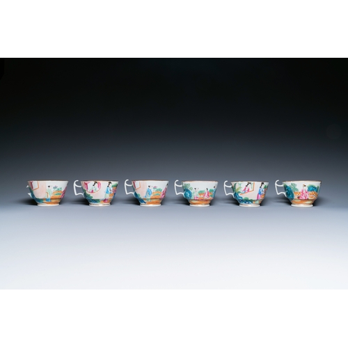 12 - A Chinese Canton famille rose 14-piece coffee- and tea-service, 19th C.Description:L.: 26,5 cm â H... 