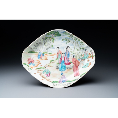 16 - A rare Chinese Canton famille rose tazza depicting a winding stream party, 'liushangqushui' æµè§´æ... 