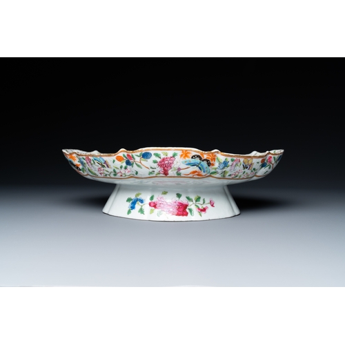 16 - A rare Chinese Canton famille rose tazza depicting a winding stream party, 'liushangqushui' æµè§´æ... 