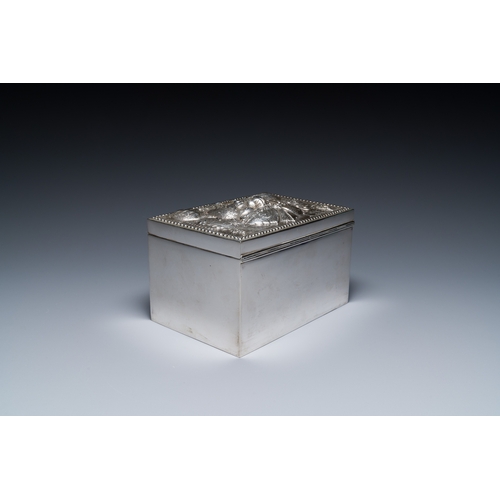 23 - A Thai silver jewelry case in its original box inscribed 'School for Arts & Crafts, Bangkok, Siam', ... 