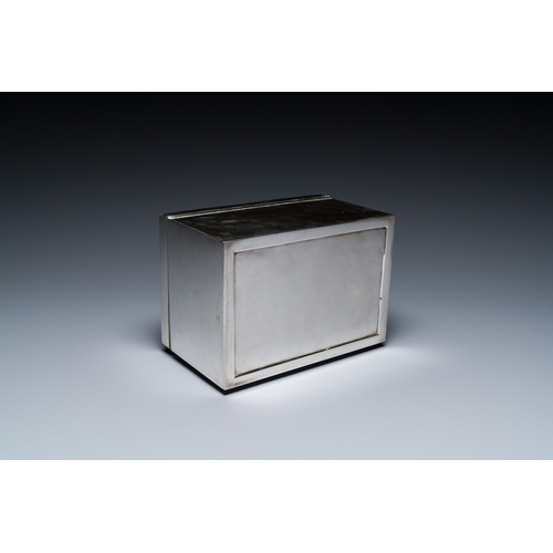 23 - A Thai silver jewelry case in its original box inscribed 'School for Arts & Crafts, Bangkok, Siam', ... 