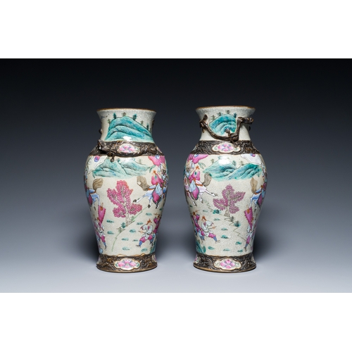 53 - A varied collection of Chinese porcelain and Canton enamel, 18/19th C.Description:H.: 35 cm (the tal... 