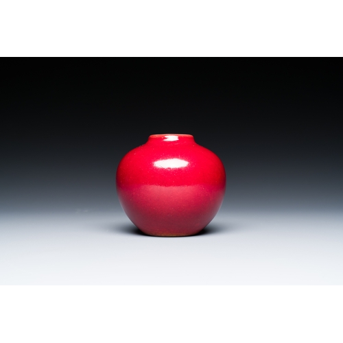 124 - A small Chinese red-glazed globular vase, QingDescription:H.: 7 cmCondition reports:Please contact u... 