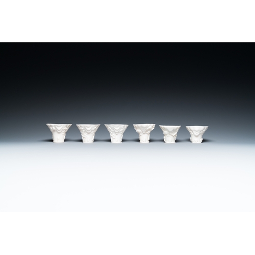 158 - Eleven Chinese Dehua blanc de Chine cups, 17th C. and laterDescription:L.: 14 cm - H.: 8 cm (the tal... 