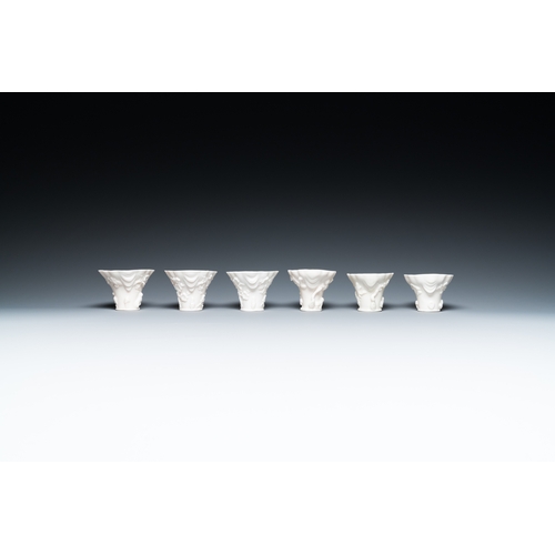 158 - Eleven Chinese Dehua blanc de Chine cups, 17th C. and laterDescription:L.: 14 cm - H.: 8 cm (the tal... 