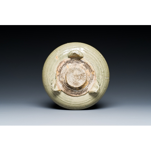 189 - A Chinese Longquan celadon tripod censer, MingDescription:Dia.: 15,5 cm - H.: 7,5 cm Provenance:- An... 