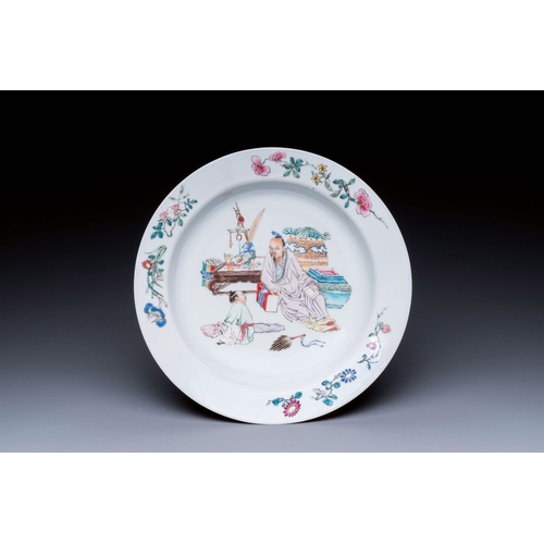 227 - A fine Chinese famille rose ruby-back eggshell plate, YongzhengDescription:Dia.: 21 cm Provenance:- ... 