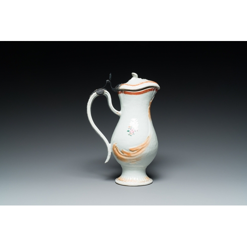 202 - A rare Chinese export porcelain ewer and basin with crowned monogram 'RLI', QianlongDescription:H.: ... 