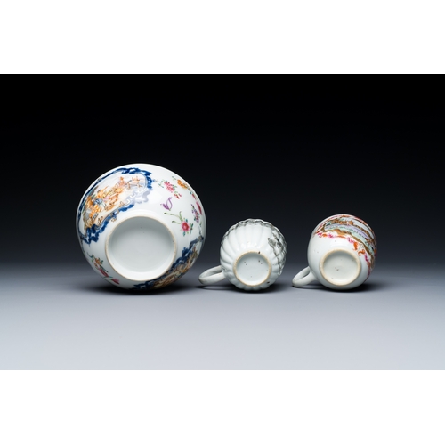 204 - Six Chinese famille rose and grisaille export porcelain wares, QianlongDescription:H.: 15,5 cm - L.:... 