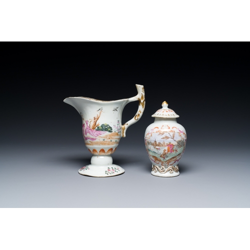 204 - Six Chinese famille rose and grisaille export porcelain wares, QianlongDescription:H.: 15,5 cm - L.:... 