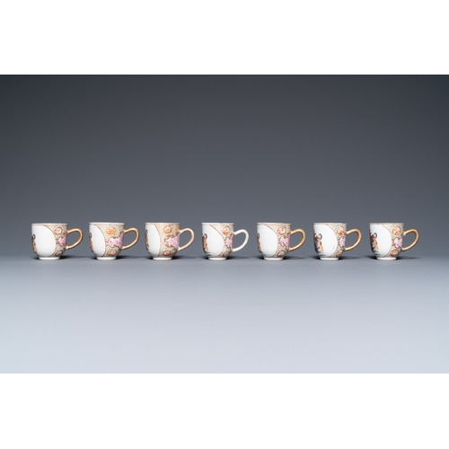 208 - A Chinese 21-piece armorial tea service with the arms of 'Van der Cruyce' for the Belgian market, Qi... 