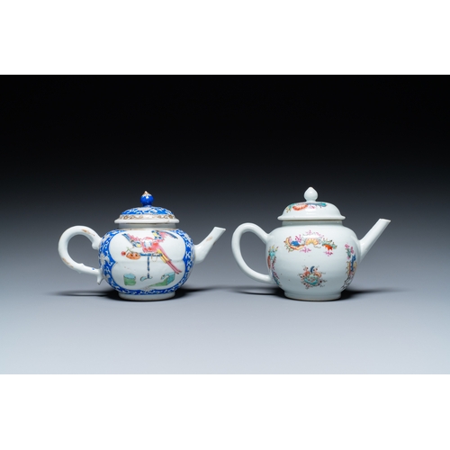 218 - Two unusual Chinese famille rose teapots and covers, Yongzheng/QianlongDescription:L.: 19,5 cm - H.:... 