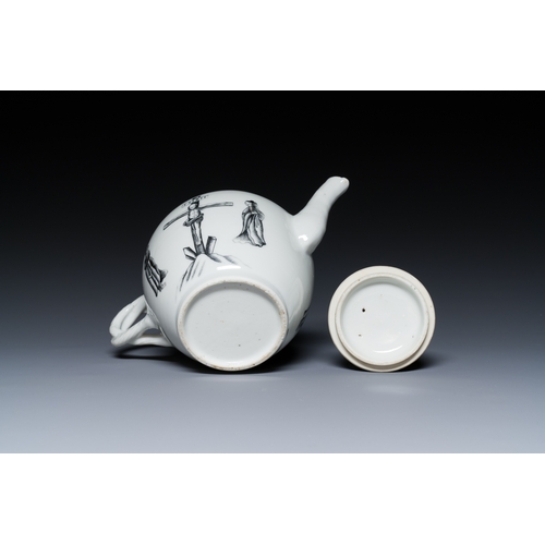 220 - A Chinese grisaille 'Crucifixion' teapot and cover, QianlongDescription:L.: 20 cm - H.: 13 cmConditi... 