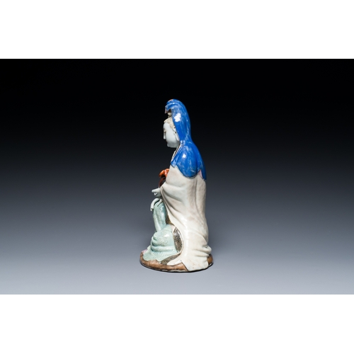 221 - A Chinese famille rose figure of Guanyin with a ruyi scepter, QianlongDescription:H.: 23,5 cm Ref.: ... 