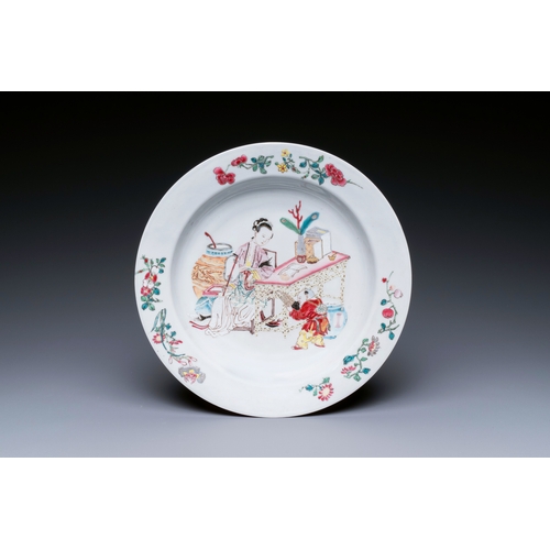 226 - A fine Chinese famille rose ruby-back eggshell plate, YongzhengDescription:Dia.: 21 cm Provenance:- ... 