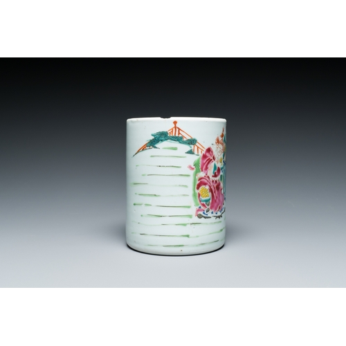 230 - A Chinese famille rose brush pot, 'bitong', YongzhengDescription:H.: 12,7 cm - Dia.: 10 cmCondition ... 