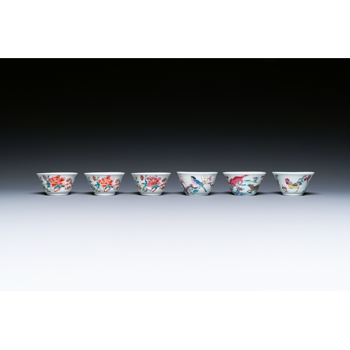 242 - Seven Chinese famille rose cups and saucers, YongzhengDescription:Dia.: 10,5 cm (the saucers)Dia.: 6... 