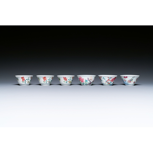 242 - Seven Chinese famille rose cups and saucers, YongzhengDescription:Dia.: 10,5 cm (the saucers)Dia.: 6... 