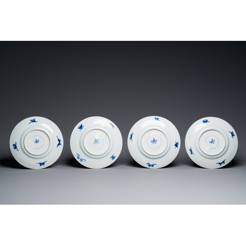 301 - Twelve Chinese blue and white 'antiquities' dishes, KangxiDescription:Dia.: 24 cmCondition reports:P... 