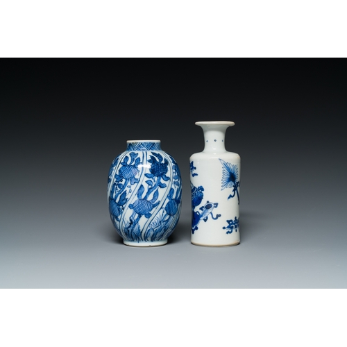 305 - Two small Chinese blue and white vases, KangxiDescription:H.: 11 cm (the tallest vase)Condition repo... 