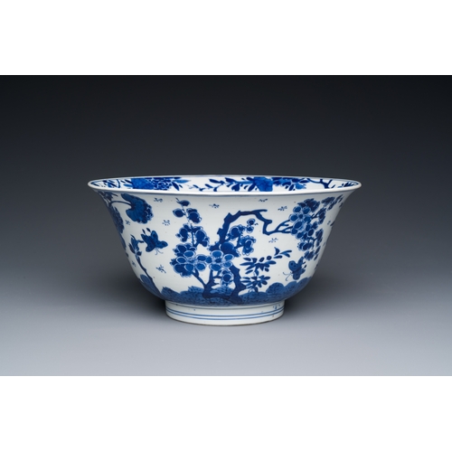 315 - A Chinese blue and white bowl with floral 'four seasons' decoration, Chenghua mark, KangxiDescriptio... 