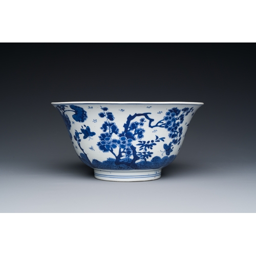 315 - A Chinese blue and white bowl with floral 'four seasons' decoration, Chenghua mark, KangxiDescriptio... 