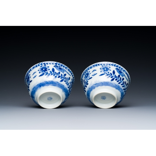 351 - Nine Chinese blue and white 'Madonna and Child' saucers and two cups, KangxiDescription:Dia.: 14 cm ... 