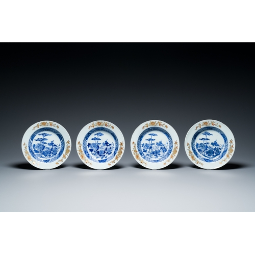 352 - 14 Chinese blue, white and verte-Imari plates, Kangxi/QianlongDescription:Dia.: 23,5 cm (the largest... 