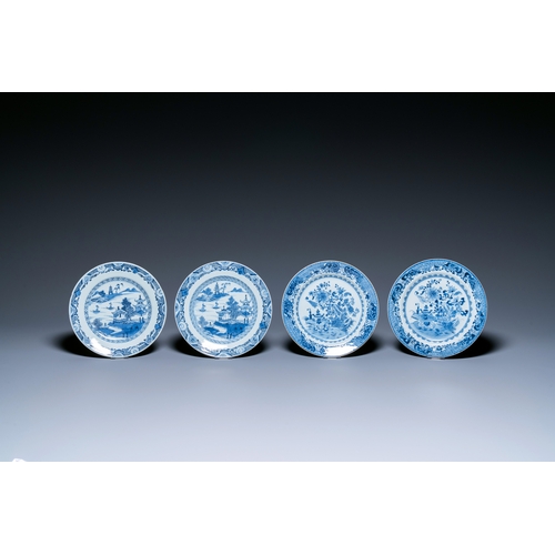 358 - A large Chinese blue and white dish and 26 plates, Kangxi/QianlongDescription:Dia.: 38 cm (the large... 