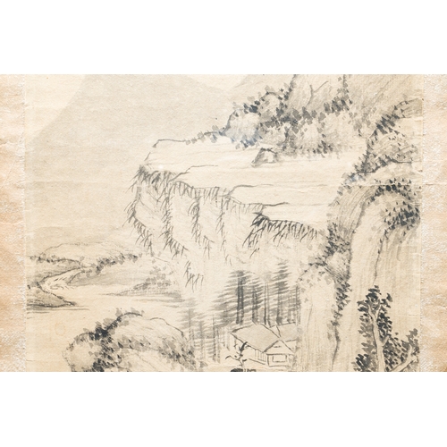 384 - Qi Gong åå (1912-2005): 'Mountainous landscapes', ink on paper, dated 1999Description:Dim.: 36 x... 