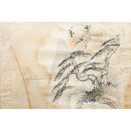 384 - Qi Gong åå (1912-2005): 'Mountainous landscapes', ink on paper, dated 1999Description:Dim.: 36 x... 