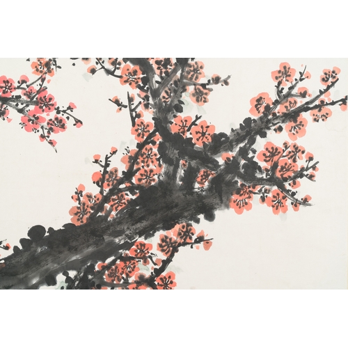 385 - Guan Shanyue éå±±æ (1912-2000): 'Plum blossoms', ink and colours on paper, dated 1992Description... 