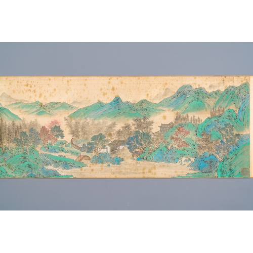 391 - Xu Yang å¾æ (1712-1777) and Wu Hufan å³æ¹å¸ (1894-1968): 'Mountainous landscape', dated 1755, ... 