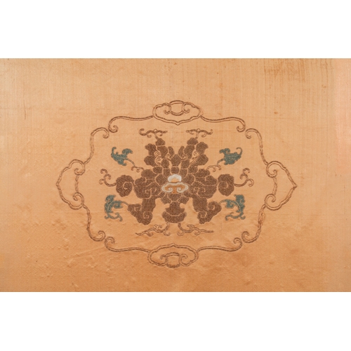 406 - A Chinese metallic thread-embroidered silk brocade chair cover, QianlongDescription:Dim.: 157 x 56 c... 