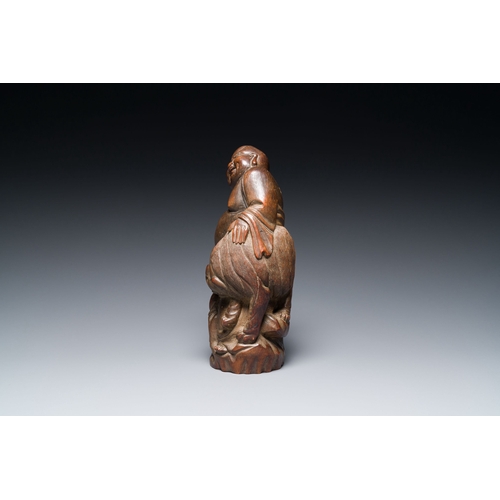 413 - A Chinese bamboo sculpture of Buddha, 18/19th C.Description:H.: 26,5 cmCondition reports:Please cont... 