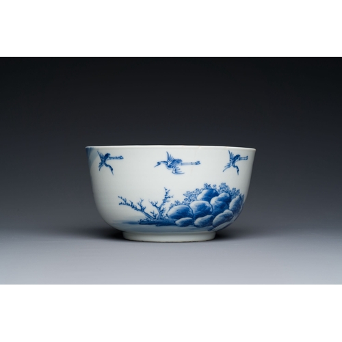 448 - A Chinese blue and white 'Bleu de Hue' bowl for the Vietnamese market, Nhuoc Tham Tran Tang mark for... 