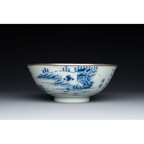 449 - A Chinese 'Bleu de Hue' bowl for the Vietnamese market, Nhat æ¥ mark for the Tu Duc emperor, 1848-1... 