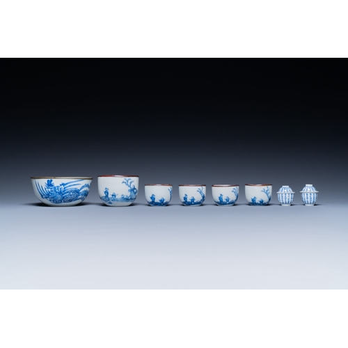 463 - A collection of Chinese blue and white 'Bleu de Hue' wares for the Vietnamese market, 19th C.Descrip... 