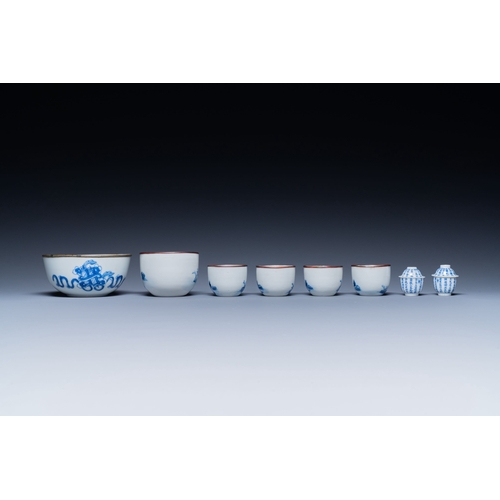 463 - A collection of Chinese blue and white 'Bleu de Hue' wares for the Vietnamese market, 19th C.Descrip... 