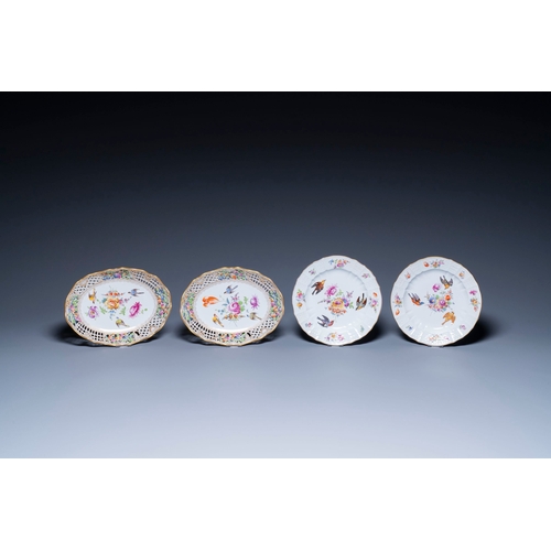 1028 - Nineteen polychrome Dresden porcelain plates and dishes, Meyers & Sohn, Germany, 19th C.Description:... 