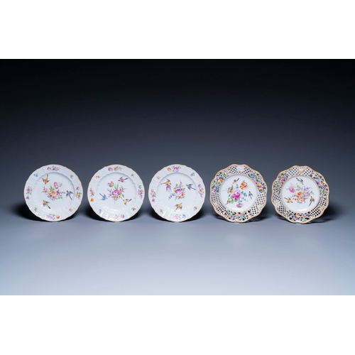 1028 - Nineteen polychrome Dresden porcelain plates and dishes, Meyers & Sohn, Germany, 19th C.Description:... 