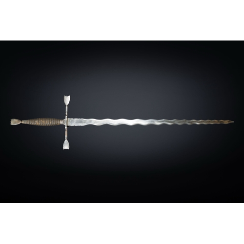 1032 - A two-handed 'Flamberge' sword, probably Germany, 18th C.Description:L: 158 cmCondition reports:Plea... 